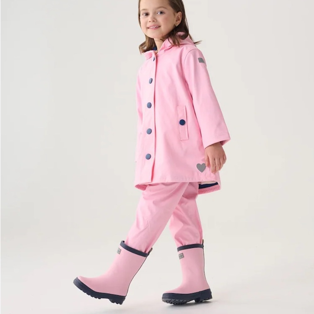 Hatley Pink Waterproof Splash Jacket Girls Size 2 Raincoat Hooded - Picture 4 of 6